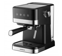 Кофеварка Ardesto рожковая Steel Collection 1.5л, молотый, ручной капучинатор, сенсорное управление, черно-серебристый