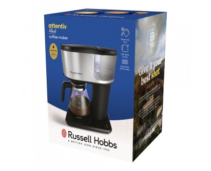 Кавоварка Russell Hobbs  Attentiv, 1.25л, мелена, чорно-срібний