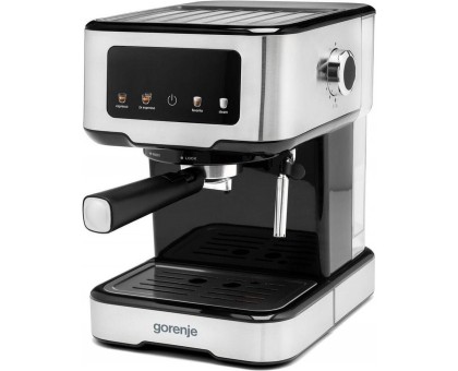 Кавоварка Gorenje ріжкова 1.5л, мелена, ручний капучинатор, нерж
