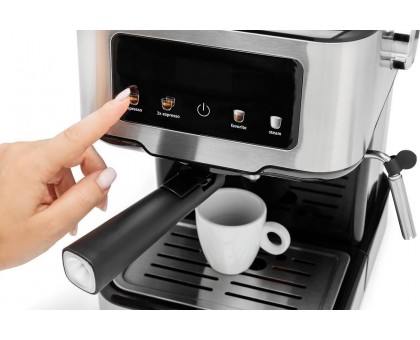 Кавоварка Gorenje ріжкова 1.5л, мелена, ручний капучинатор, нерж