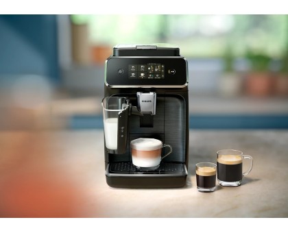Кофемашина Philips Series 2300 LatteGo, 1.8л, зерно+мол., автомат.капуч, дисплей, авторецептов -4, черный