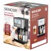 Кавоварка Sencor ріжкова 1.4л, мелена, автоматичний капучинатор, LCD-дисплей, нерж. сталь-чорний