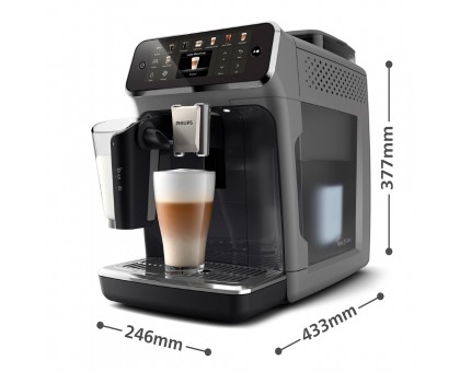 Кофемашина Philips Series 5500, 1.8л, зерно+мол., автомат.капуч, дисплей, авторецептов -22, холодн. кафе, серебристо-черный