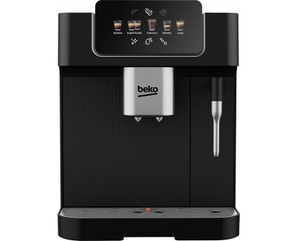 Кофемашина Beko 2.0л, зерно + молоко, ручной капучинатор, авторецептов - 5, черный