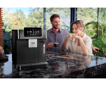 Кофемашина Beko 2.0л, зерно + молоко, ручной капучинатор, авторецептов - 5, черный