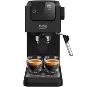 Кофеварка Beko рожковая 1.1л, молотый, ручной капучинатор, подогрев чашек, авторецептов - 5, дисплей, черный