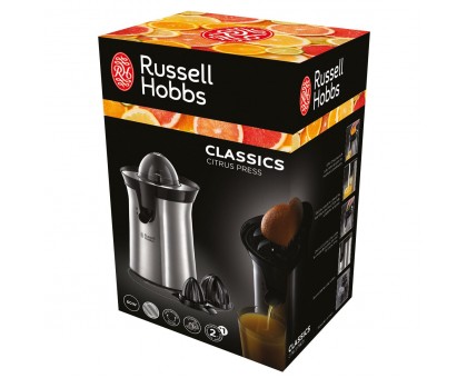 Соковыжималка Russell Hobbs Classics цитрус-пресс 60Вт, 2 насадки в комплекте, металл, черный Соковыжималка Russell Hobbs Classics цитрус-пресс 60Вт, 2 насадки в комплекте, металл, черный