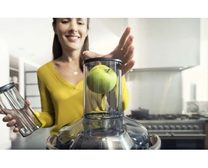 Соковыжималка Philips Avance Collection центробежная 1000Вт, чаша-1л, жмых-2.1л, желоб на целое яблоко, пластик, черный Соковыжималка Philips Avance Collection центробежная 1000Вт, чаша-1л, жмых-2.1л, желоб на целое яблоко, пластик, черный