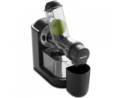 Соковитискач Philips Viva Collection шнековий 150Вт, чаша-1л, жмих-0.75л, пластик, чорний Соковитискач Philips Viva Collection шнековий 150Вт, чаша-1л, жмих-0.75л, пластик, чорний