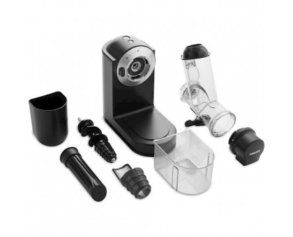 Соковитискач Philips Viva Collection шнековий 150Вт, чаша-1л, жмих-0.75л, пластик, чорний Соковитискач Philips Viva Collection шнековий 150Вт, чаша-1л, жмих-0.75л, пластик, чорний