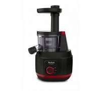 Соковитискач Tefal Juiceo шнековий 150Вт, чаша-0.8л, жмих-0.8л, насадка для цитрусових, пластик, червоно-чорний