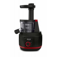 Соковитискач Tefal Juiceo шнековий 150Вт, чаша-0.8л, жмих-0.8л, насадка для цитрусових, пластик, червоно-чорний