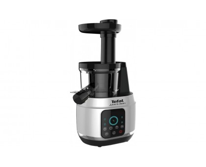 Соковыжималка Tefal Juice&Clean шнековая 150Вт, чаша-0.8л, жмых-0.8л, пластик, серебристо-черный