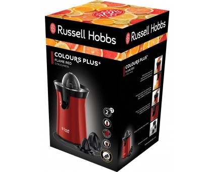 Соковыжималка Russell Hobbs Colours Plus цитрус-пресс 600Вт, 2 насадки в комплекте, пластик, крассный