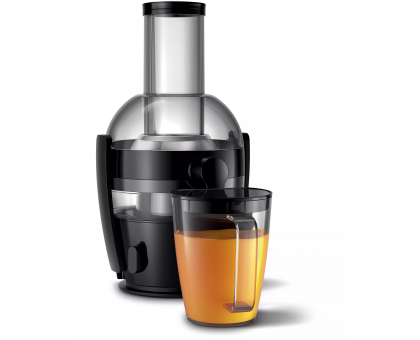 Соковитискач Philips Viva Collection відцентрований 800Вт, чаша-2л, жмих-1.2л, жолоб на ціле яблуко, пластик, чорний Соковитискач Philips Viva Collection відцентрований 800Вт, чаша-2л, жмих-1.2л, жолоб на ціле яблуко, пластик, чорний