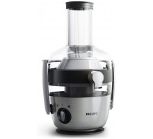 Соковыжималка Philips Avance Collection центробежная 1200Вт, чаша-1л, жмых-2.1л, желоб на целое яблоко, пластик/металл, серебристый