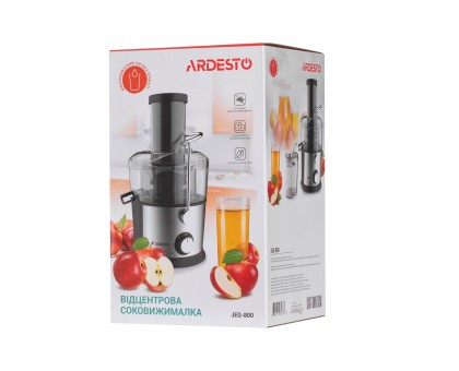 Соковыжималка Ardesto центробежная 1100Вт, чаша-1л, пластик/металл, серебристо-черный Соковыжималка Ardesto центробежная 1100Вт, чаша-1л, пластик/металл, серебристо-черный
