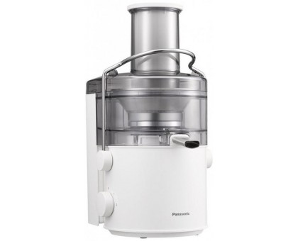 Соковыжималка Panasonic центробежная 1000Вт, чаша-1.5л, жмых-2л, желоб на целое яблоко, пластик/металл, белый Соковыжималка Panasonic центробежная 1000Вт, чаша-1.5л, жмых-2л, желоб на целое яблоко, пластик/металл, белый