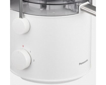 Соковыжималка Panasonic центробежная 1000Вт, чаша-1.5л, жмых-2л, желоб на целое яблоко, пластик/металл, белый Соковыжималка Panasonic центробежная 1000Вт, чаша-1.5л, жмых-2л, желоб на целое яблоко, пластик/металл, белый