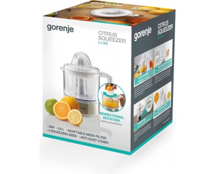 Соковыжималка Gorenje цитрус-пресс 30Вт, чаша-0.8л, пластик/металл, белый Соковыжималка Gorenje цитрус-пресс 30Вт, чаша-0.8л, пластик/металл, белый