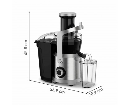 Соковыжималка Tefal Nutri XXL центробежная 1000Вт, чаша-0.8л, жмых-2.2 л, желоб на целое яблоко, пластик/металл, черный