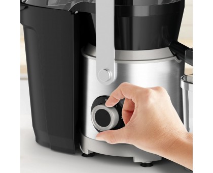 Соковыжималка Tefal Nutri XXL центробежная 1000Вт, чаша-0.8л, жмых-2.2 л, желоб на целое яблоко, пластик/металл, черный