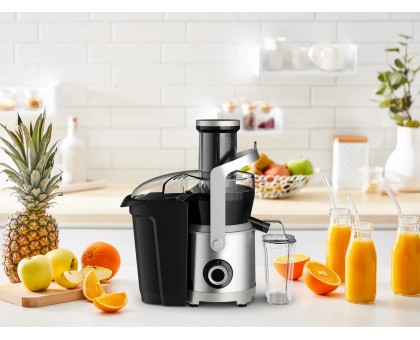 Соковыжималка Tefal Nutri XXL центробежная 1000Вт, чаша-0.8л, жмых-2.2 л, желоб на целое яблоко, пластик/металл, черный