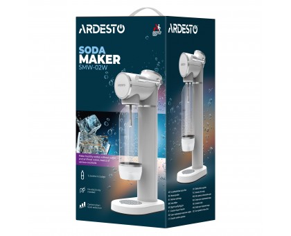 Сифон для газирования воды Ardesto, подключение баллона-резьба, бутылка 1л, рычаг, белый Сифон для газирования воды Ardesto, подключение баллона-резьба, бутылка 1л, рычаг, белый