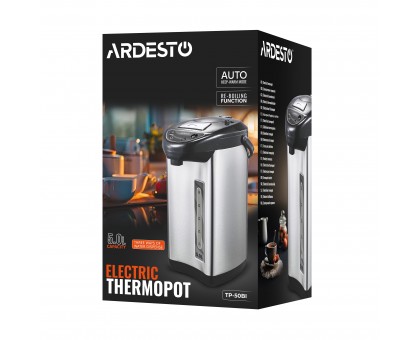 Термопот Ardesto 5л, пластик. серо-чёрный