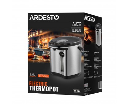 Термопот Ardesto 5л, нержавіюча сталь+пластик, сіро-чорний Термопот Ardesto 5л, нержавіюча сталь+пластик, сіро-чорний
