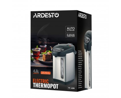 Термопот Ardesto 4.5л, пластик, сіро-чорний