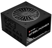 Блок живлення CHIEFTEC Steel Power  (750W), >85%, 80+ Bronze, 120мм, 1xMB 24pin(20+4), 2xCPU 8pin(4+4), 3xMolex, 6xSATA, 4xPCIe 8pin(6+2), Fully Modular