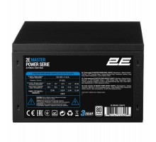 Блок питания 2E Master Power  (650W), >80%, 80+ White, 120мм, 1xMB 24pin(20+4), 1xCPU 8pin(4+4), 3xMolex, 5xSATA, 2xPCIe 8pin(6+2)