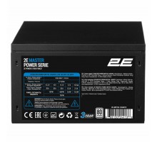 Блок питания 2E Master Power  (750W), >80%, 80+ White, 120мм, 1xMB 24pin(20+4), 1xCPU 8pin(4+4), 3xMolex, 5xSATA, 4xPCIe 8pin(6+2)
