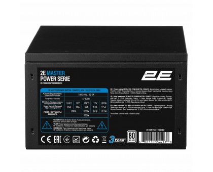 Блок живлення 2E Master Power (750W), >80%, 80+ White, 120мм, 1xMB 24pin(20+4), 1xCPU 8pin(4+4), 3xMolex, 5xSATA, 4xPCIe 8pin(6+2) Блок живлення 2E Master Power (750W), >80%, 80+ White, 120мм, 1xMB 24pin(20+4), 1xCPU 8pin(4+4), 3xMolex, 5xSATA, 4xPCIe 8pin(6+2)
