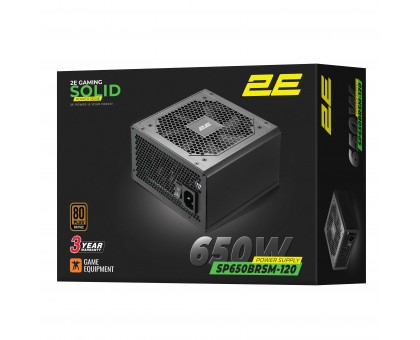 Блок живлення 2E GAMING Solid Power (650W), >85%, 80+ Bronze, 120мм, 1xMB 24pin(20+4), 2xCPU 8pin(4+4), 3xMolex, 6xSATA, 4xPCIe 8pin(6+2), Semi Modular Блок живлення 2E GAMING Solid Power (650W), >85%, 80+ Bronze, 120мм, 1xMB 24pin(20+4), 2xCPU 8pin(4+4), 3xMolex, 6xSATA, 4xPCIe 8pin(6+2), Semi Modular