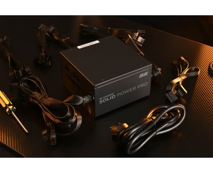 Блок питания 2E GAMING Solid Power Pro ATX3.1 GEN5.0 (850W), >85%, 80+ Bronze, 120мм, 1xMB 24pin(20+4), 2xCPU 8pin(4+4), 3xMolex, 6xSATA, 4xPCIe 8pin(6+2), 1xPCIe GEN5 16pin, Semi Modular Блок питания 2E GAMING Solid Power Pro ATX3.1 GEN5.0 (850W), >85%, 80+ Bronze, 120мм, 1xMB 24pin(20+4), 2xCPU 8pin(4+4), 3xMolex, 6xSATA, 4xPCIe 8pin(6+2), 1xPCIe GEN5 16pin, Semi Modular