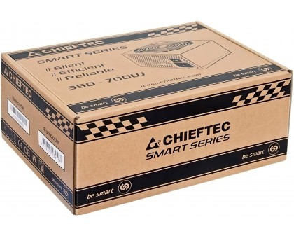Блок живлення CHIEFTEC Smart  (600W), >85%, 120мм, 1xMB 24pin(20+4), 1xCPU 8pin(4+4), 2xMolex, 4xSATA, 2xPCIe 8pin(6+2)