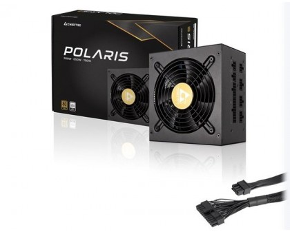 Блок живлення CHIEFTEC Polaris  (750W), >90%, 80+ Gold, 120мм, 1xMB 24pin(20+4), 2xCPU 8pin(4+4), 3xMolex, 8xSATA, 4xPCIe 8pin(6+2), Fully Modular