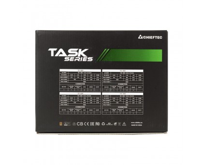 Блок питания CHIEFTEC Task  (700W), >85%, 80+ Bronze, 120мм, 1xMB 24pin(20+4), 1xCPU 8pin(4+4), 3xMolex, 6xSATA, 2xPCIe 8pin(6+2)