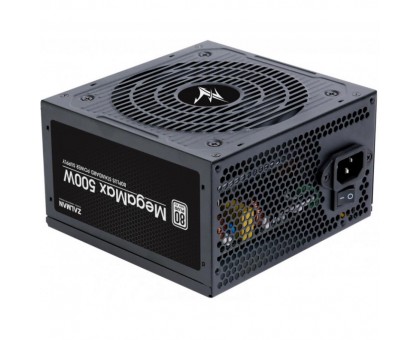 Блок живлення Zalman Megamax  (500W), 83%, 80+ White, 120мм, 1xMB 24pin(20+4), 2xCPU (8pin+4pin) 3xMolex, 6xSATA, 2xPCIe 8pin(6+2)