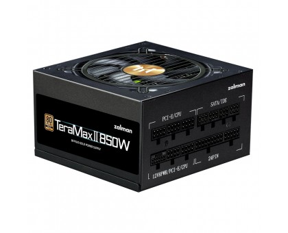 Блок живлення Zalman Teramax 2 (850W), >90%, 80+ Gold, 120мм, 1xMB 28pin (18+10), 2xCPU 8pin(4+4), 3xMolex, 12xSATA, 4xPCIe 8pin(6+2), 1xPCIe GEN5 16pin, Fully Modular Блок живлення Zalman Teramax 2 (850W), >90%, 80+ Gold, 120мм, 1xMB 28pin (18+10), 2xCPU 8pin(4+4), 3xMolex, 12xSATA, 4xPCIe 8pin(6+2), 1xPCIe GEN5 16pin, Fully Modular