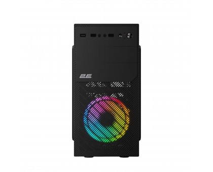 Корпус 2E Basis RD850 без БЖ 1xUSB3.0, 2xUSB2.0, 1x120мм ARGB, VGA 290мм, Metal Side Panel, mATX, чорний