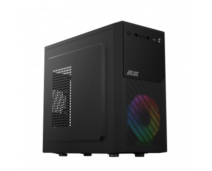 Корпус 2E Basis RD850 без БЖ 1xUSB3.0, 2xUSB2.0, 1x120мм ARGB, VGA 290мм, Metal Side Panel, mATX, чорний