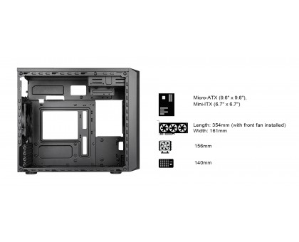 Корпус SilverStone Fara FA311-B без БЖ, 2xUSB3.0, 1xUSB2.0, 1x120мм, VGA 354мм, LCS ready, mATX, чорний Корпус SilverStone Fara FA311-B без БЖ, 2xUSB3.0, 1xUSB2.0, 1x120мм, VGA 354мм, LCS ready, mATX, чорний