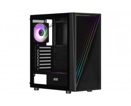 Корпус 2E GAMING Infinity G205A без БЖ 2xUSB3.0, 1xUSBType-C, 1x120мм ARGB, 2x120мм, VGA 345мм, LCS ready, TG Side Panel, ATX, чорний