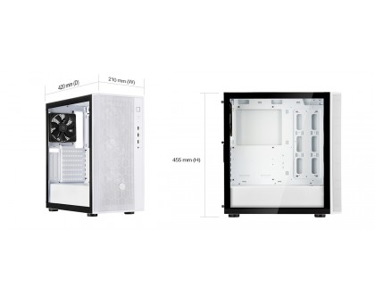 Корпус SilverStone Fara FAR1W-G-V2 без БЖ, 2xUSB3.0, 1xUSB2.0, 1x120мм, VGA 340мм, LCS ready, TG Side Panel, ATX, білий