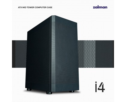 Корпус Zalman I4 без БЖ, 2xUSB3.0, 1xUSB2.0, 6x120мм, VGA 320мм, LCS ready, Mesh Side/Front Panel, ATX, чорний