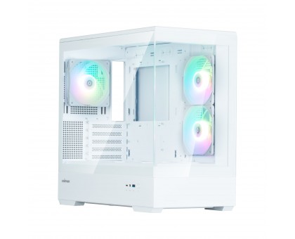 Корпус Zalman P30 White V2, без БЖ, 1xUSB3.0, 1хUSB Type-C, 3x120мм ARGB, TG Front/Side Panel, mATX, білий