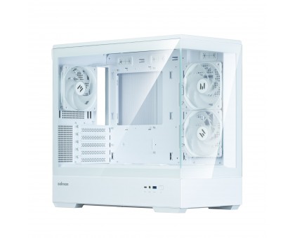 Корпус Zalman P30 White V2, без БЖ, 1xUSB3.0, 1хUSB Type-C, 3x120мм ARGB, TG Front/Side Panel, mATX, білий
